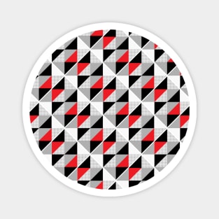 Black White Red Diagonal Magnet